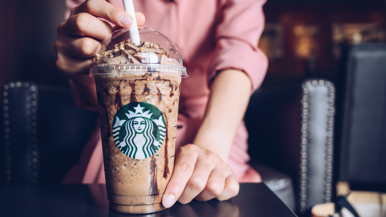 closeup of Starbucks frappuccino