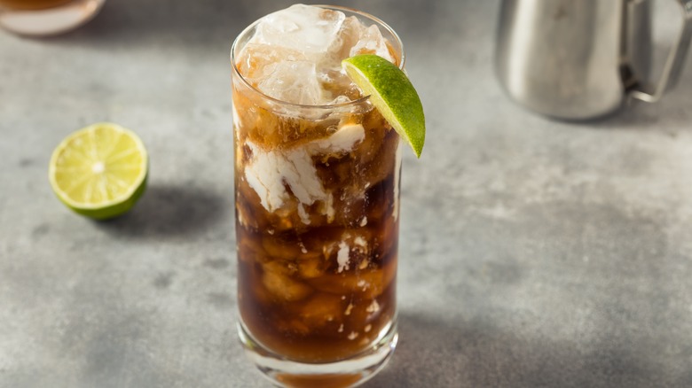 Dirty soda with coconut and lime