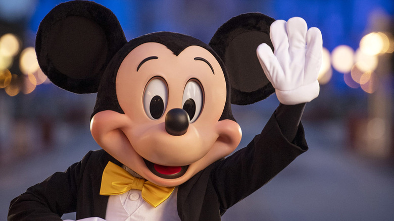 Person dressed in a mickey mouse costume 