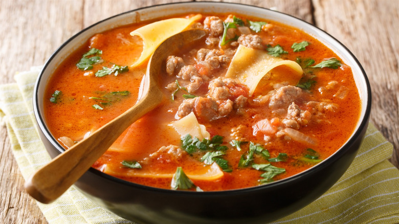 bowl of lasagna soup