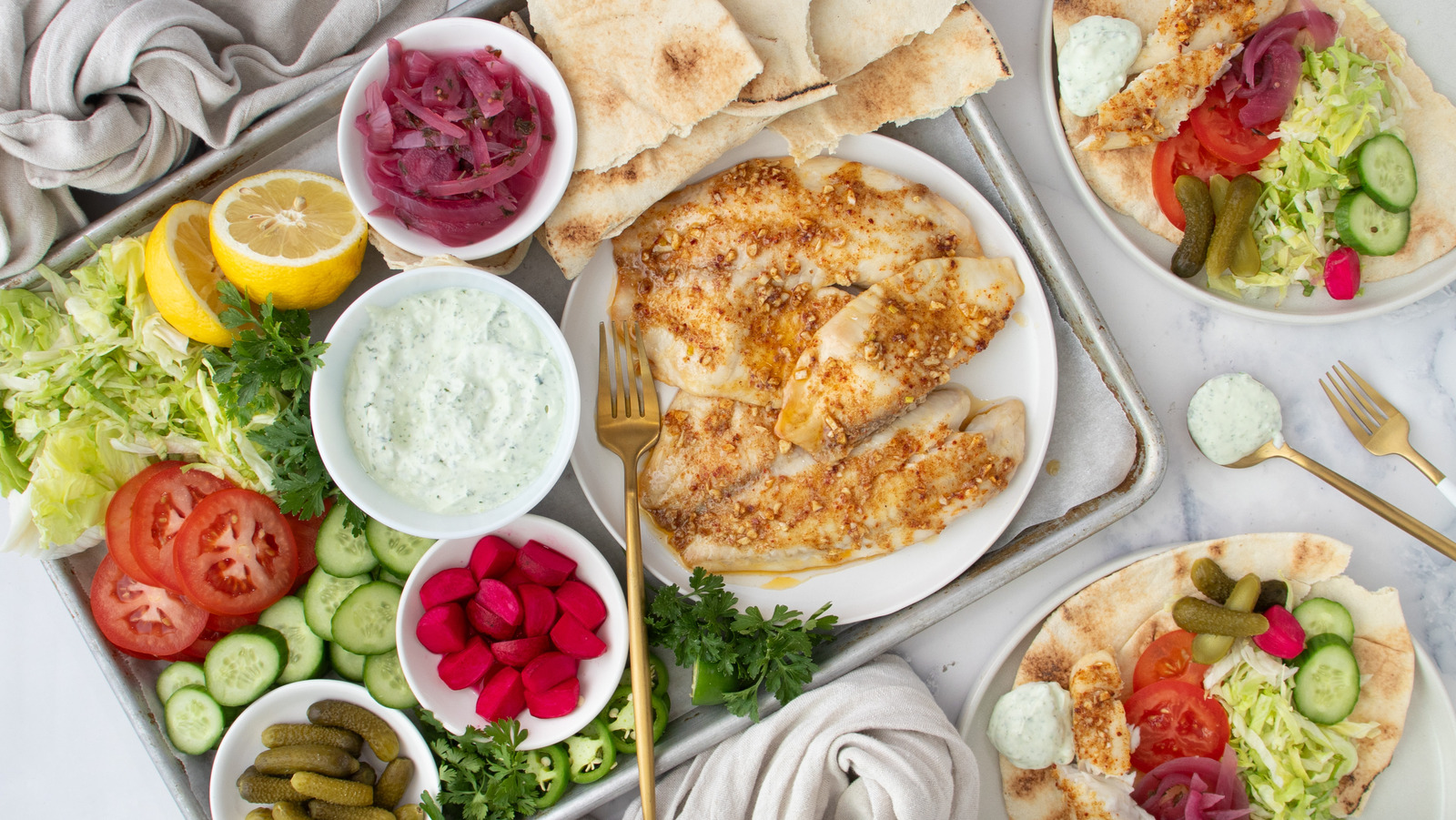 Tilapia Shawarma Pita Platter Recipe