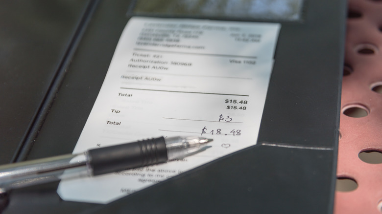 customer paying with debit card
