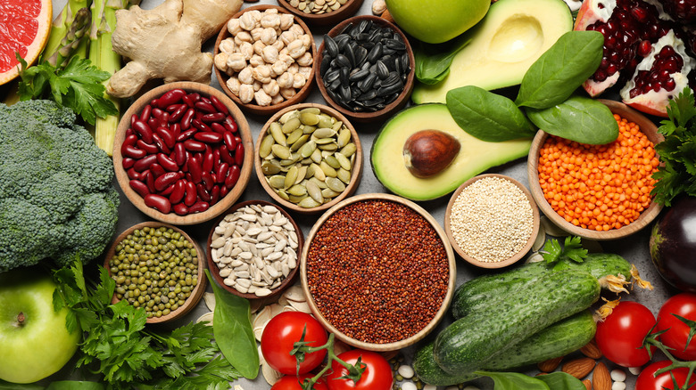 selection of colorful plant-based foods