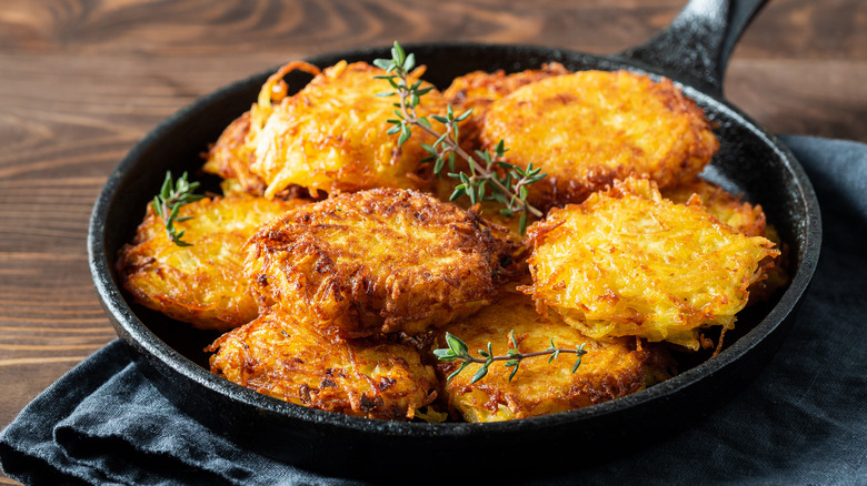 Skillet with hash browns
