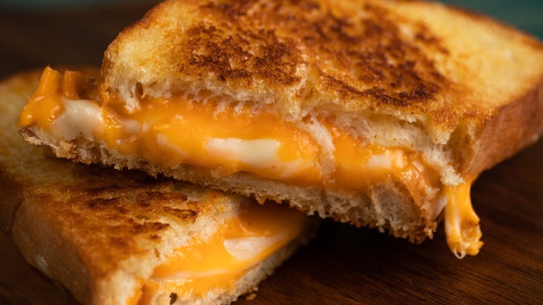 Golden brown grilled cheese