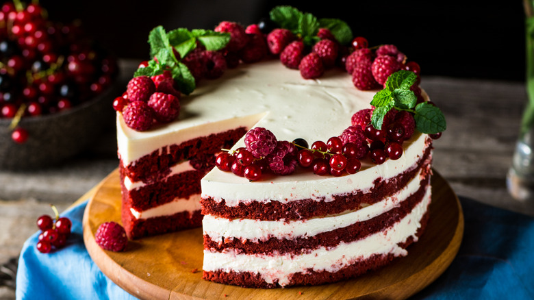 Cake with a slice cleanly removed