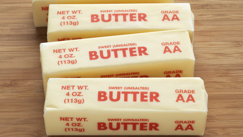 three sticks of butter 