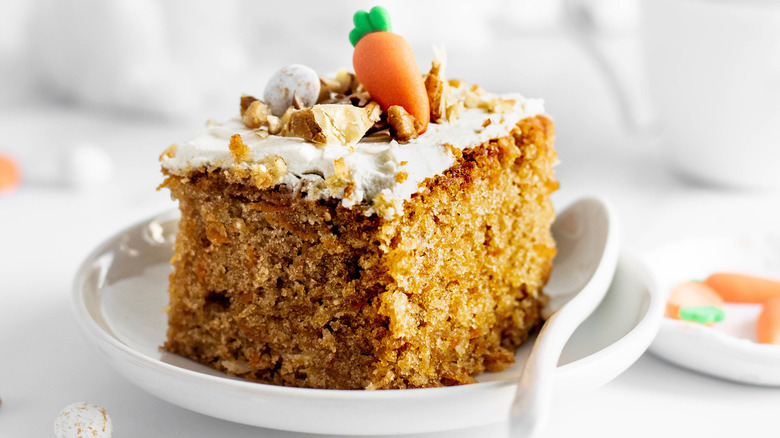 Slice of carrot cake