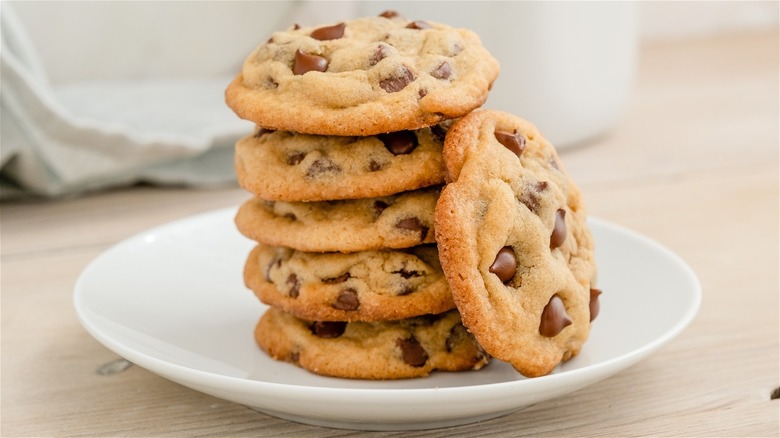 Stack of Toll House chocolate chip cookies