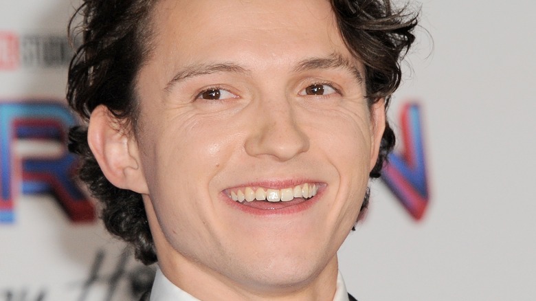 Close-up of smiling Tom Holland