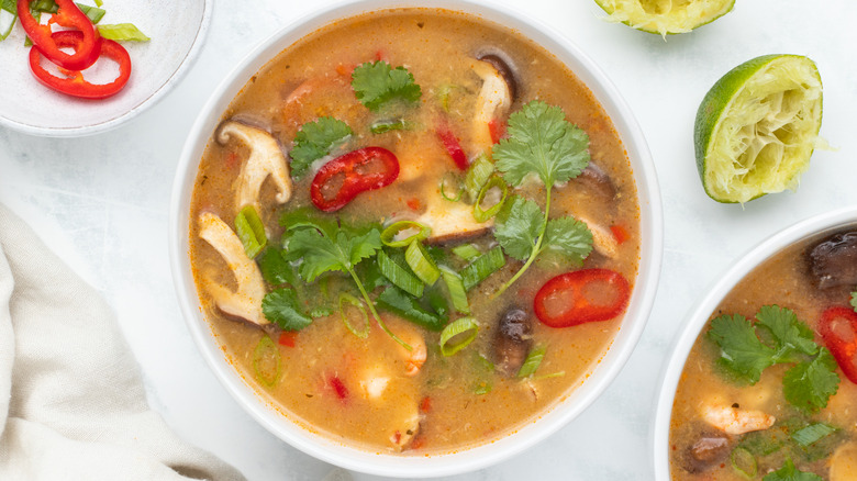 tom yum soup in dish 