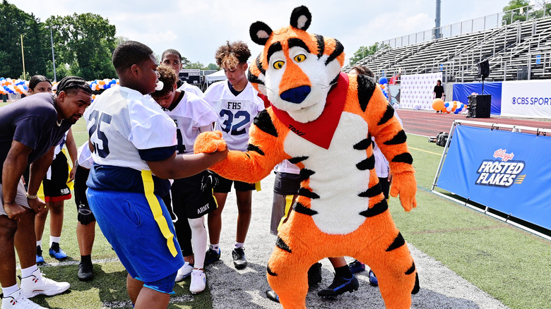 Tony the Tiger mascot with youth sports