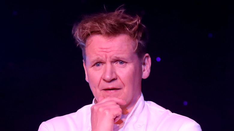 Gordon Ramsay with hand on his chin