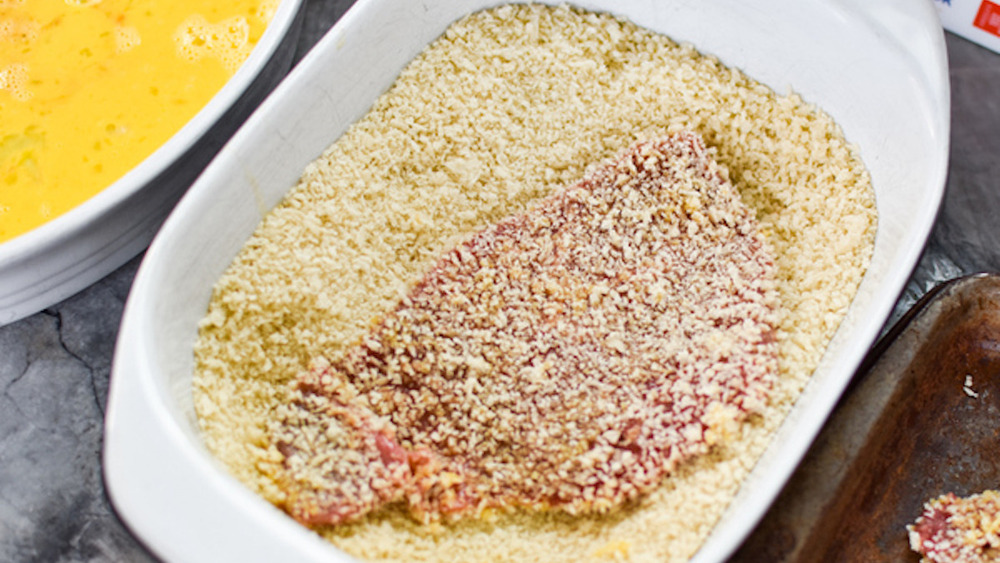 breading steak for torta