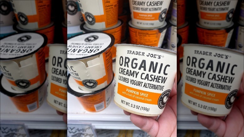  Trader Joe's new Organic Pumpkin Spice Creamy Cashew Cultured Yogurt Alternative
