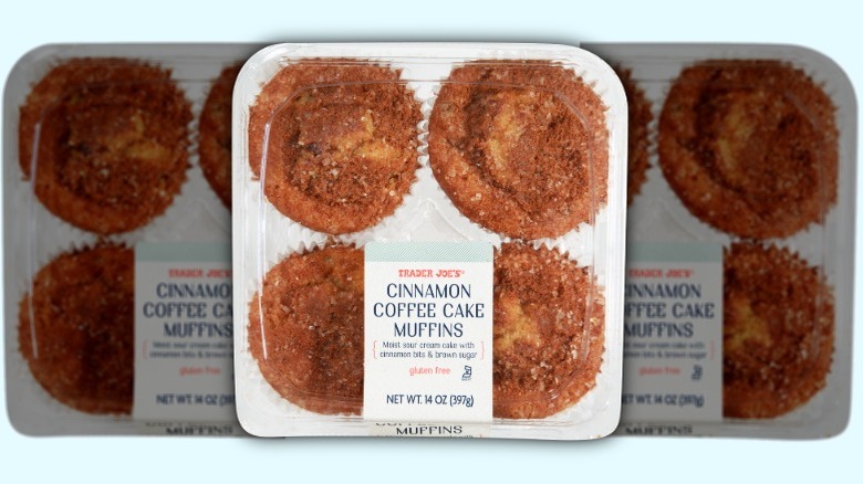 Trader Joe's cinnamon coffee cake muffins in their container