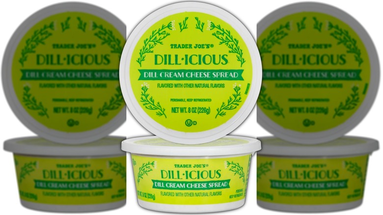 Tub of dill-flavored cream cheese spread