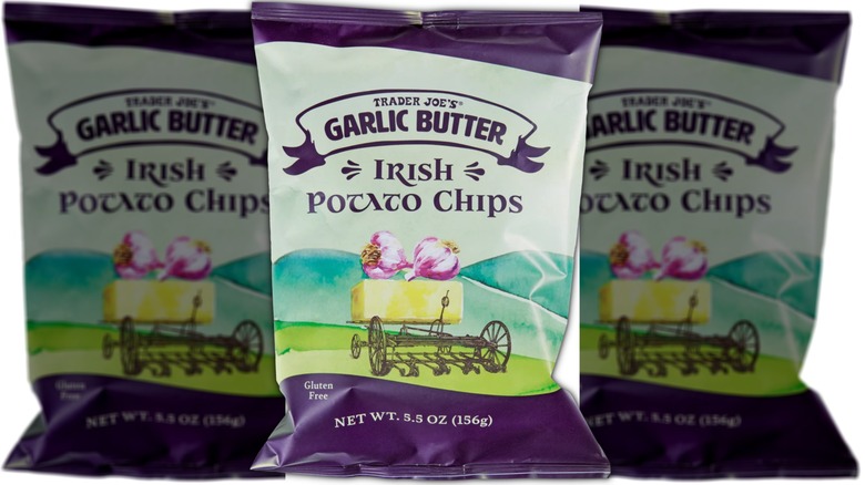 Bag of garlic butter potato chips