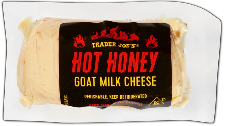 Package of hot honey-flavored goat cheese