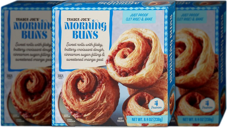 Box with frozen unbaked cinnamon sweet rolls