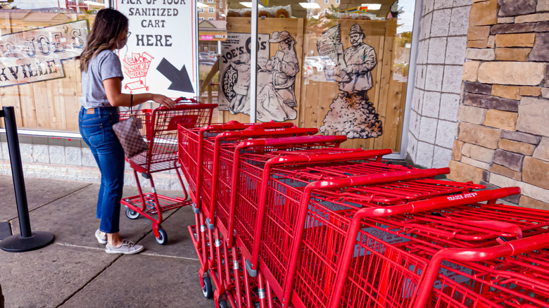 grabbing Trader Joe's cart