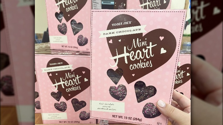 Heart-shaped shortbread cookies