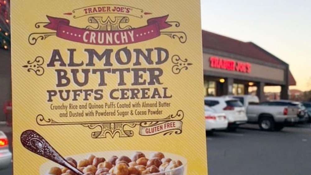 Trader Joe's Almond Butter Puffs cereal held up 