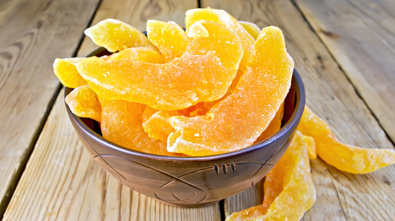 A bowl of dried melon