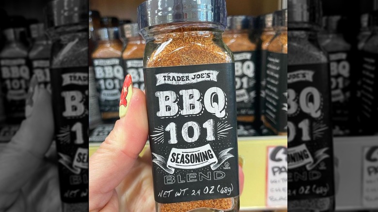 BBQ seasoning in glass bottle