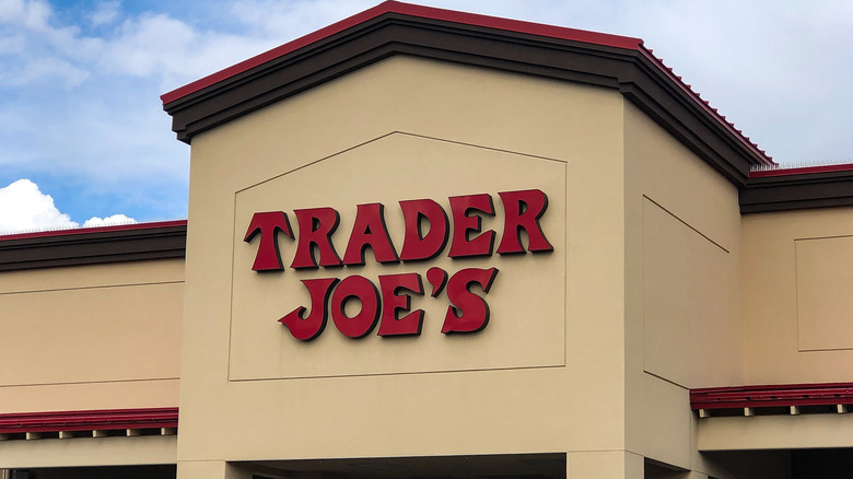 Trader Joe's sign with blue sky 