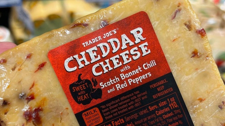 Red label on Trader Joe's cheese