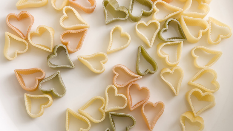 heart-shaped pasta