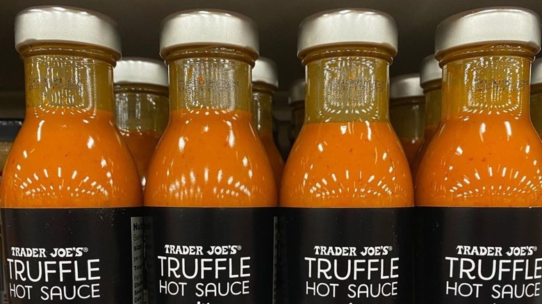 Row of Trader Joe's hot sauce