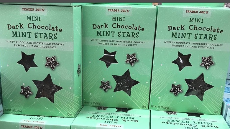 Green boxes of Trader Joes cookies