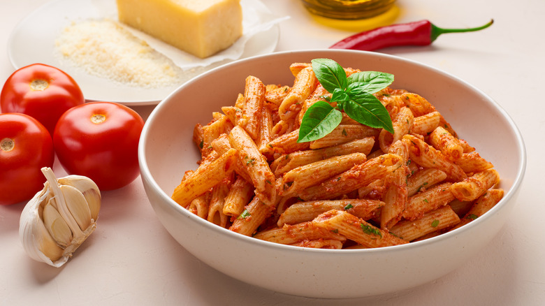 bowl of penne all'arrabbiata