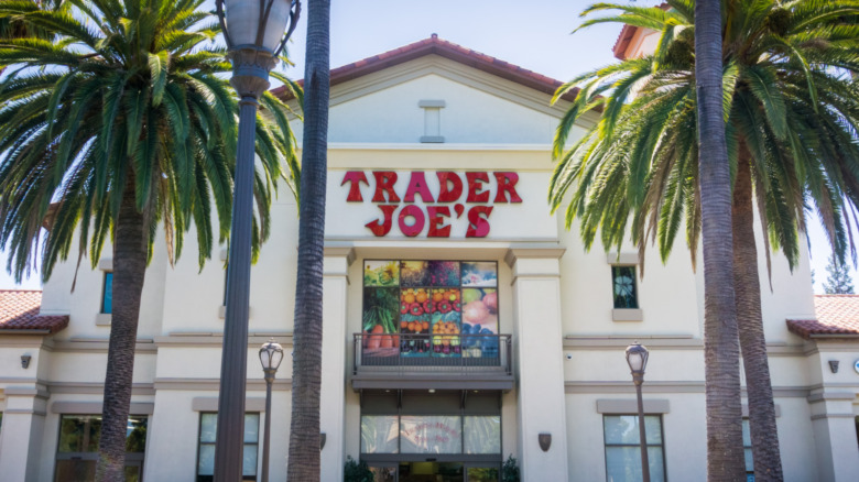 Trader Joe's storefront with palm trees