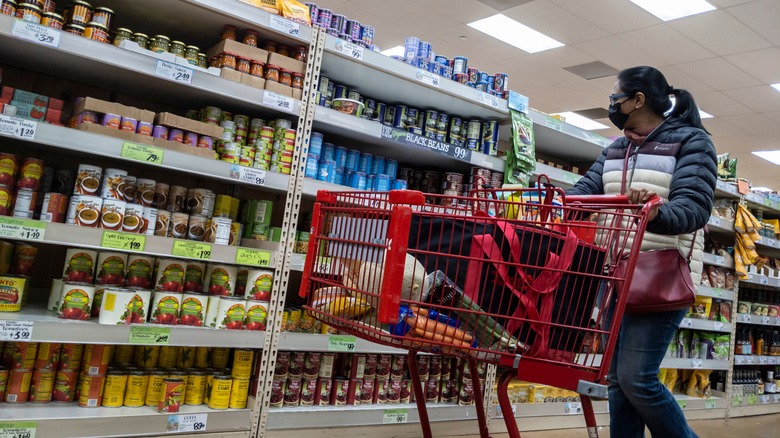 Trader Joe's shopper with cart