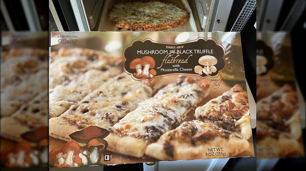 Baking Trader Joe's black truffle flatbread