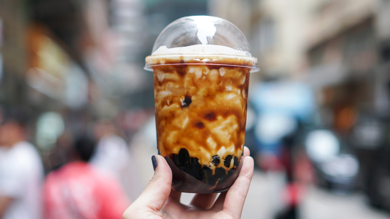 Bubble tea in plastic cup