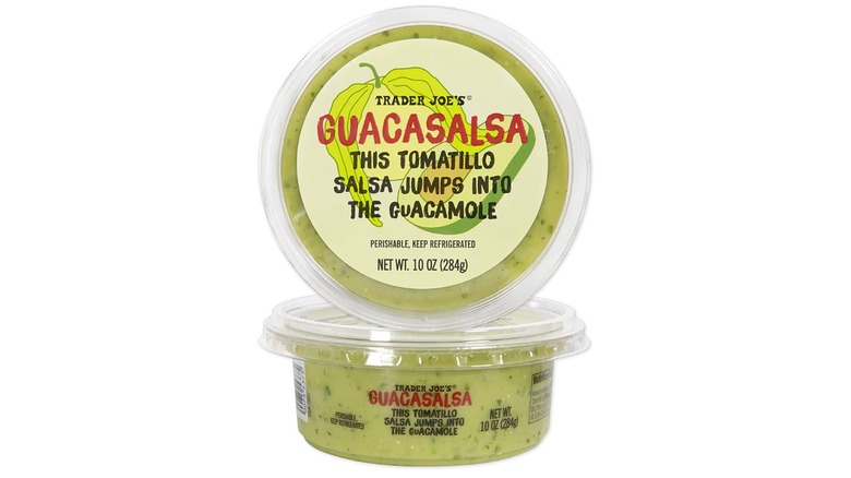 Trader Joe's Guacasalsa on white background