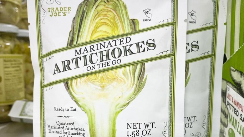 White package of Trader Joe's artichokes