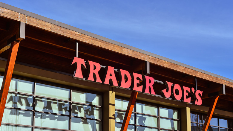 Trader Joe's storefront against blue sky