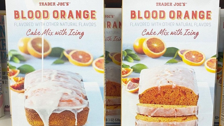 boxes of Trader Joe's blood orange cake mix