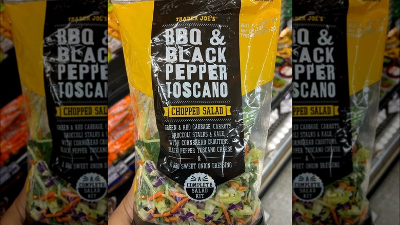Yellow bag of premade salad