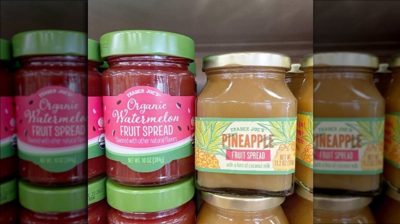 Trader Joe's fruit spreads on a shelf