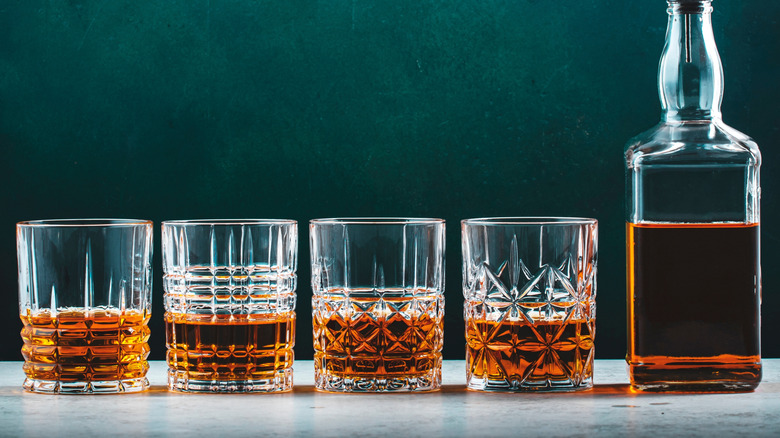 Glasses of Scotch malt whisky