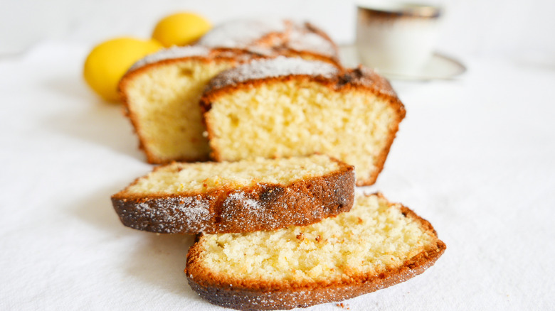 Traditional Madeira Cake sliced 