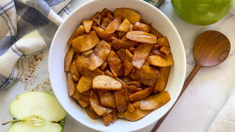 fried apples in bowl
