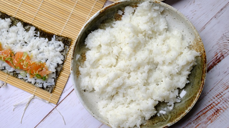 sushi rice in bowl 