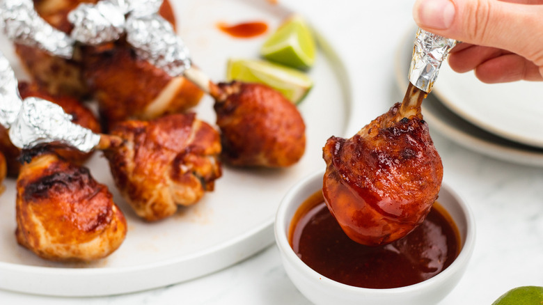 dipping bbq chicken lollipops